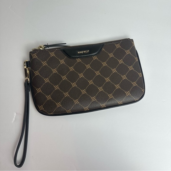 Nine West Pouch Style Faux Leather Tan Brown Wristlet Card Holder - Picture 15 of 15